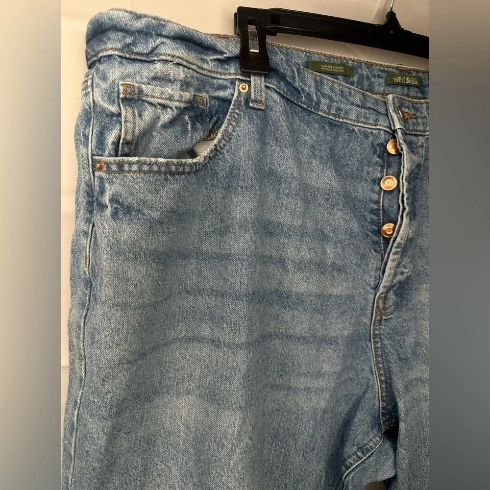 Women 22 High-Rise Straight Jeans - Universal Thread Button Up - Picture 4 of 13